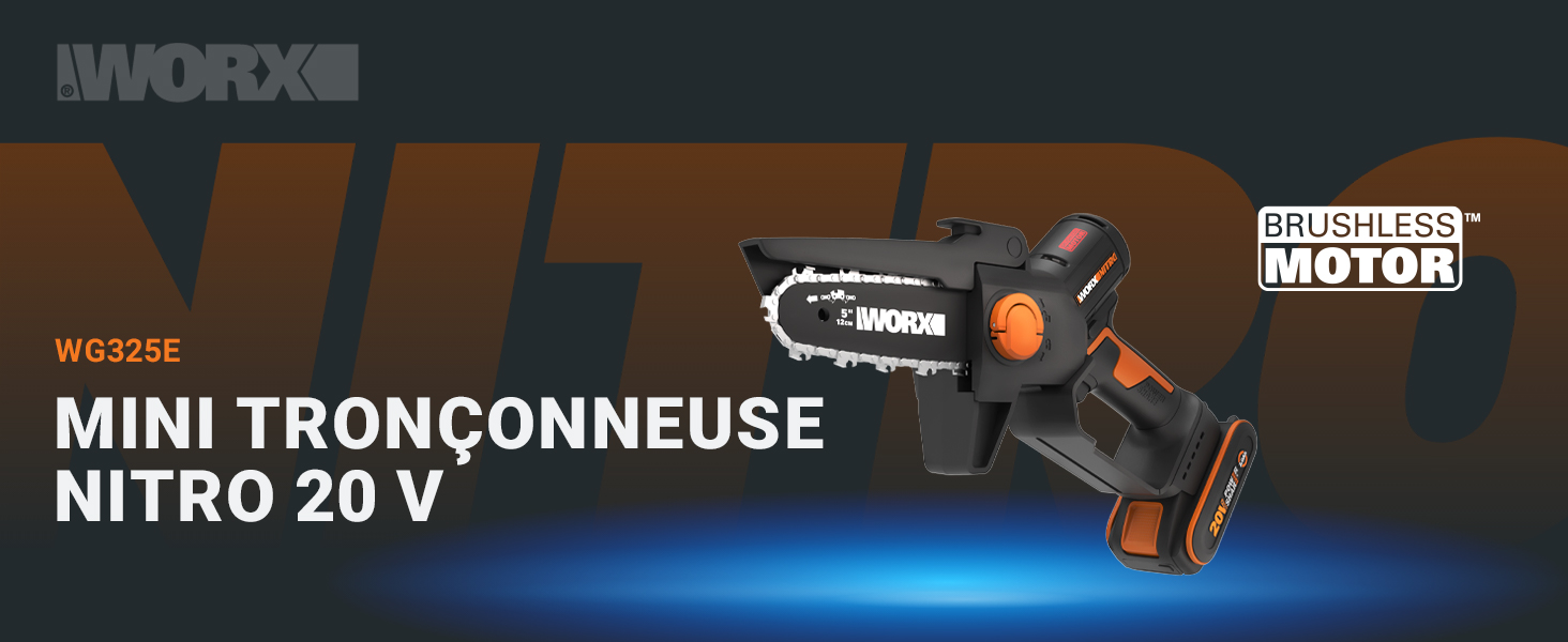 MINI TRONÇONNEUSE WORX NITRO 20V WG325E