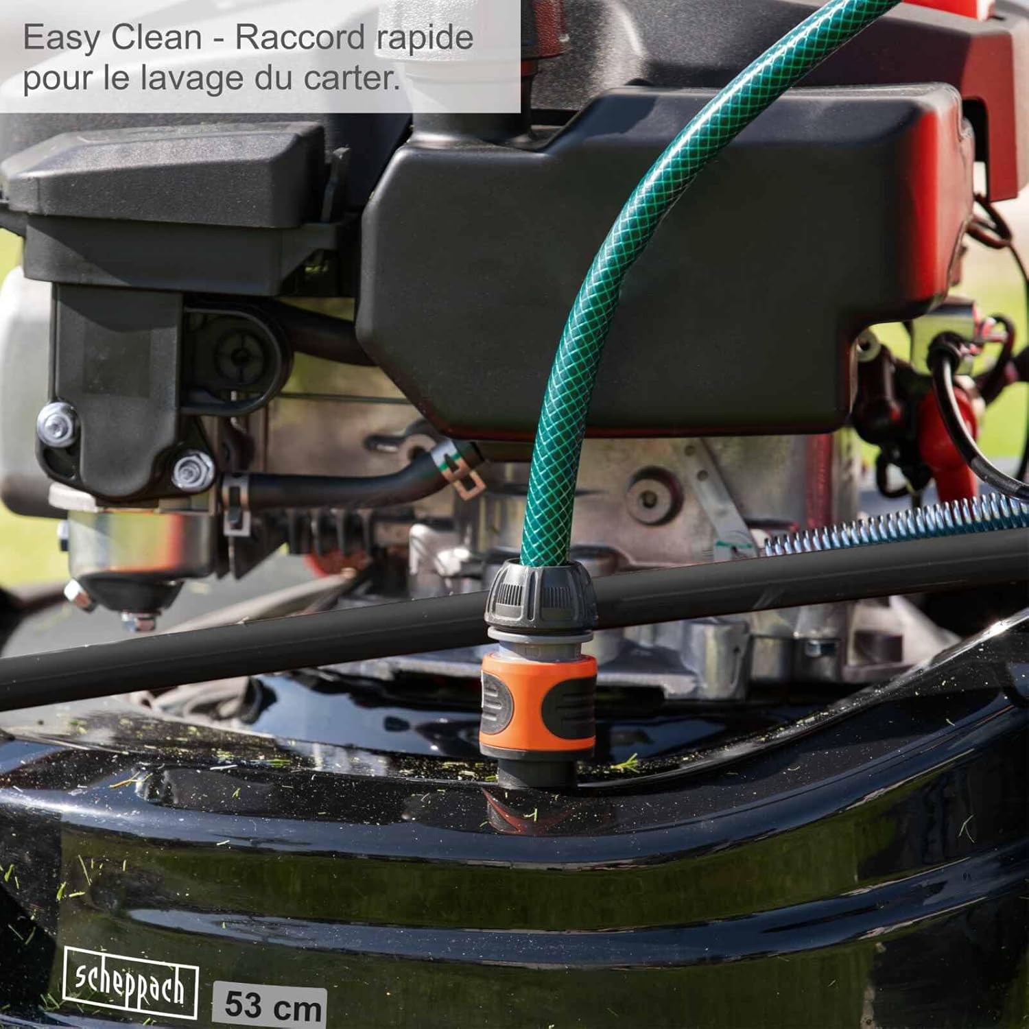 Scheppach Tondeuse à Gazon Hybride MS225-56E – Tondeuse à Essence – Moteur à Essence 4 Temps de 6 CV / 4,4 KW – 224 cm³ – Largeur de Coupe 56 cm – Démarrage électrique – Batterie + Chargeur Inclus