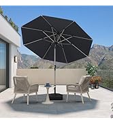 PURPLE LEAF Parasol de Jardin Extérieur Inclinable 2,7 m Rond, Parasol Balcon avec Châssis en Alu...
