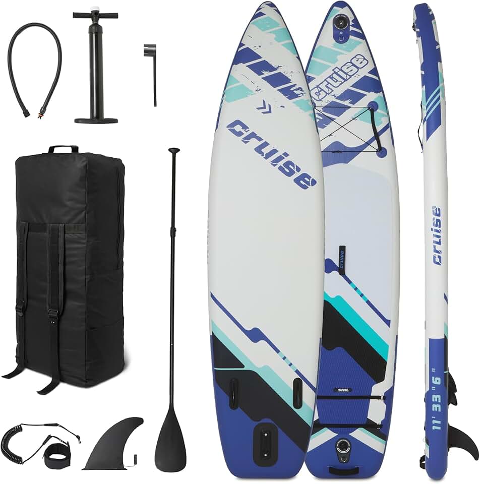 co Basics - planche à pagaie, 335x84 cm, kit accessoires complet, bleu