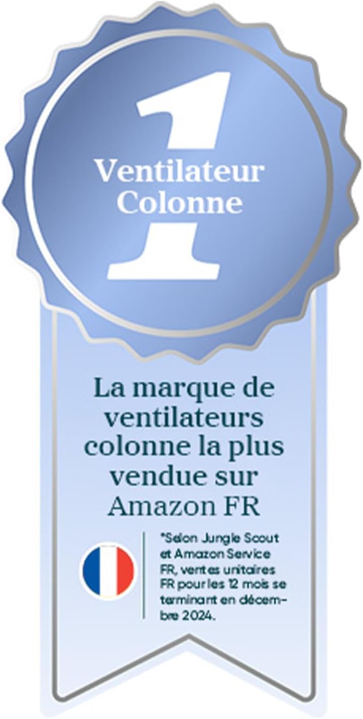 LEVOIT Ventilateur Colonne Silencieux, 5 Vitesses 4 Modes de Vent,Télécommande, Minuterie 12h, Oscillant à 90° avec 7m/s, 33W Économie, avec Mode Veille pour chambre, Noir Gris