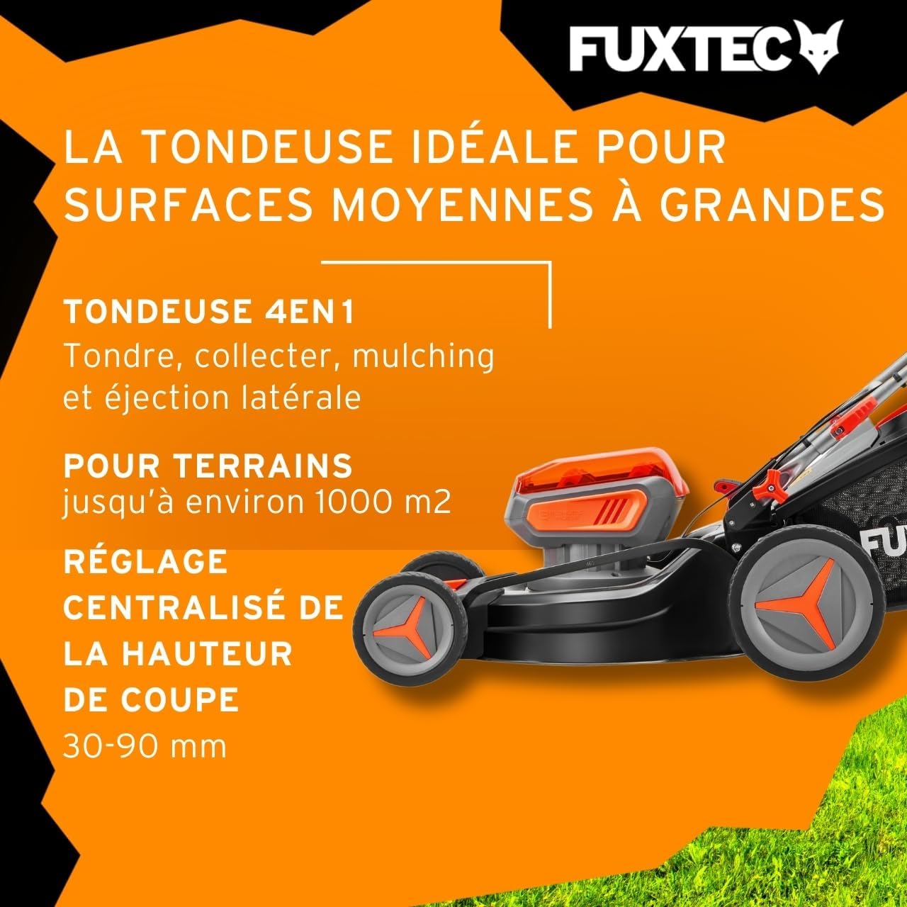FUXTEC - tondeuse autotractée 51cm, 40V, mulching, 50L E2RM51