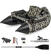 HOMASIS Bateau de Pêche Pneumatique en Forme de V, Bateau Gonflable avec Support pour Cannes, Sto...