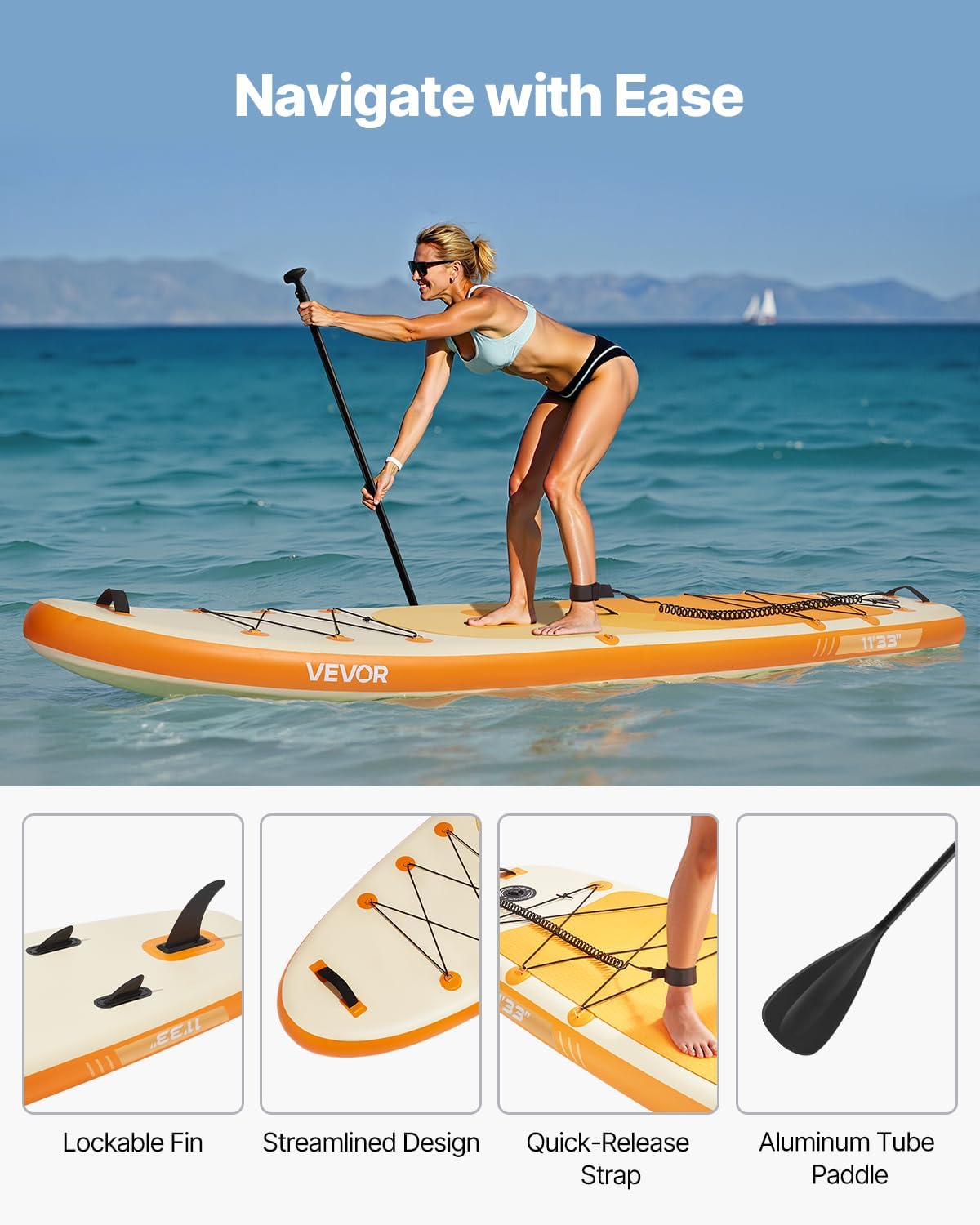 VEVOR - Paddle gonflable SUP - ultra-léger, accessoires inclus