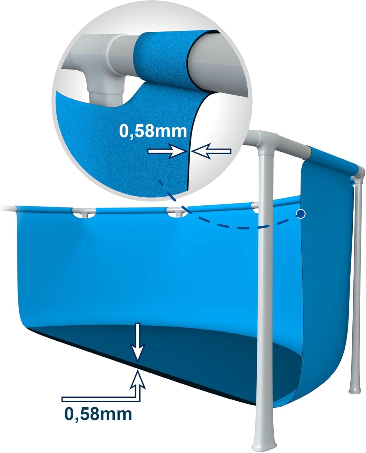 Intex - Clearview tubulaire - 4x2x1,22m - kit piscine rectangulaire