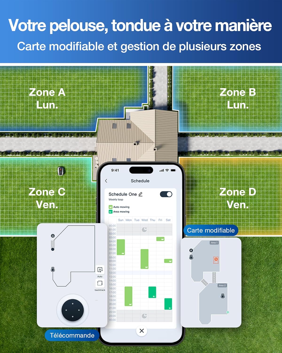 ECOVACS - Goat O600 - 600 m² - RTK+Vision, IA obstacles, applis, O600