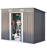 Homcom Abri à outils en métal, résistant aux intempéries, avec toit incliné, 238 x 1...