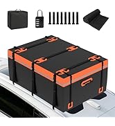 YU YUSING Coffre de Toit Voiture Souple 600 L, Sac de Toit Pliable et Étanche 500D PVC, Tapis Ant...