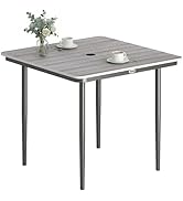 Outsunny Table de Jardin rectangulaire pour 4 Personnes, Table à Manger extérieure avec Trou de P...