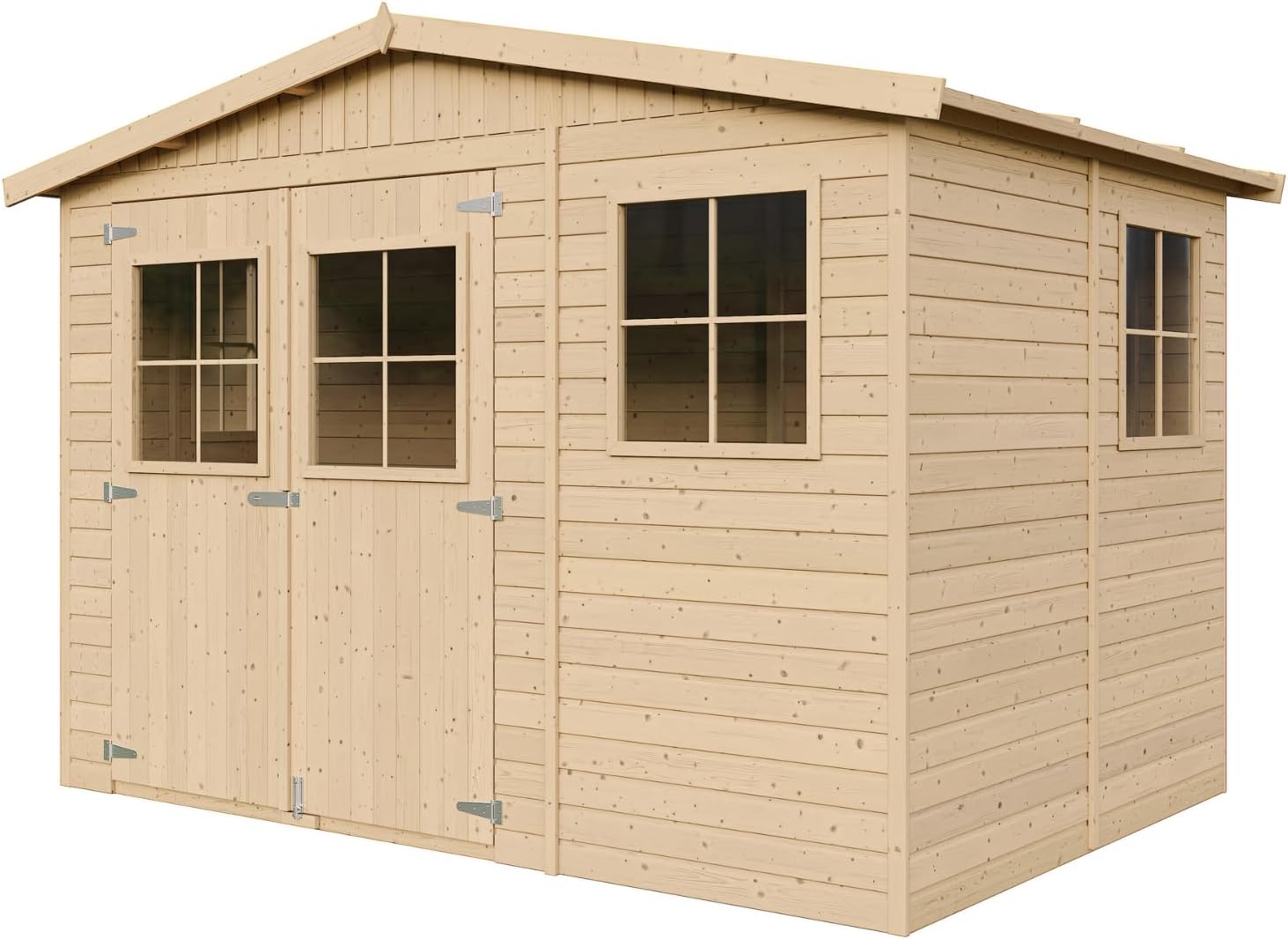 Timbela - abri de jardin bois 6 m², fenêtres, H226x324x216 cm - M334